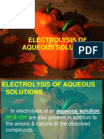 Electrolysis of Aqueous Solutions