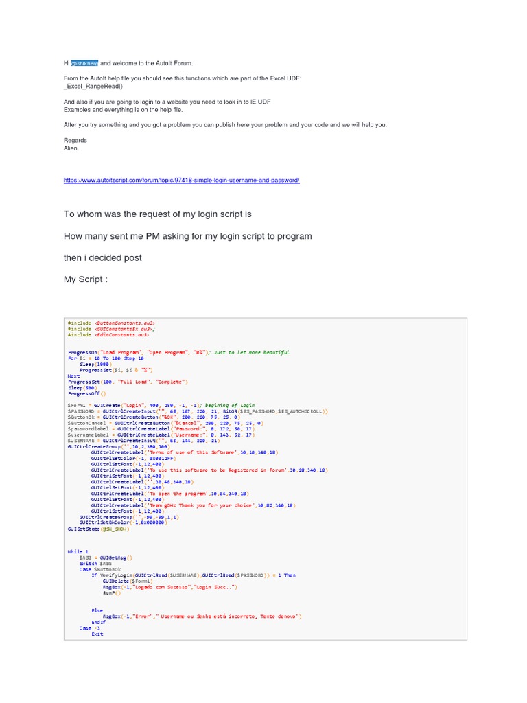 Autoit Help Excel PDF User Security Engineering