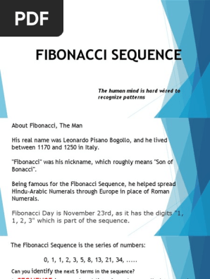 Lecture 2 The Fibonacci Sequence Pdf Elementary Mathematics Numbers