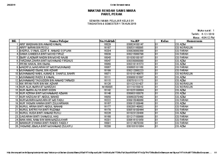 Cetak Senarai Nama PDF | PDF