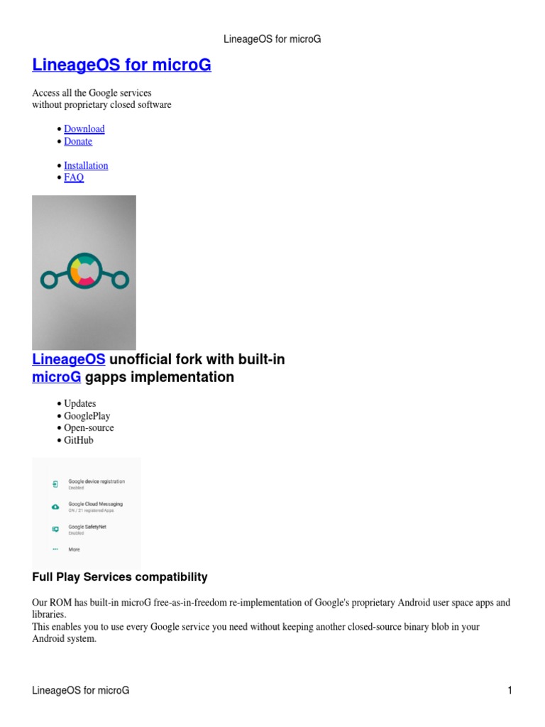 Lineage OS | PDF | Google Play | Android (Operating System)