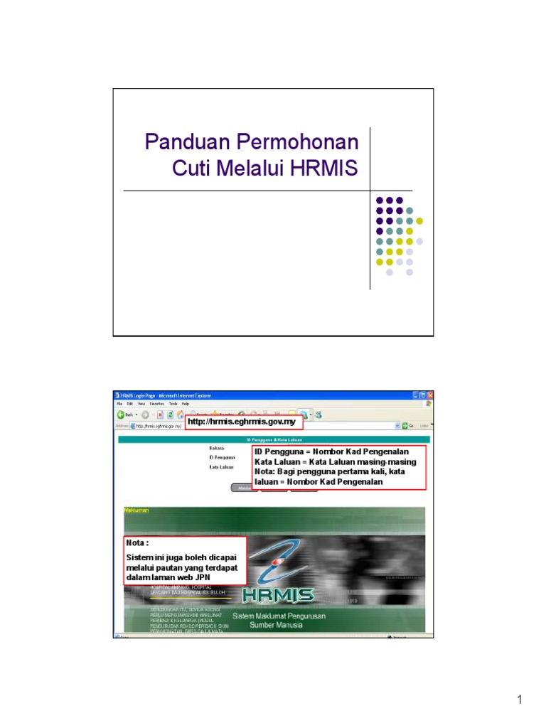 Slide E Cuti Hrmis Pemohon Pdf Pdf