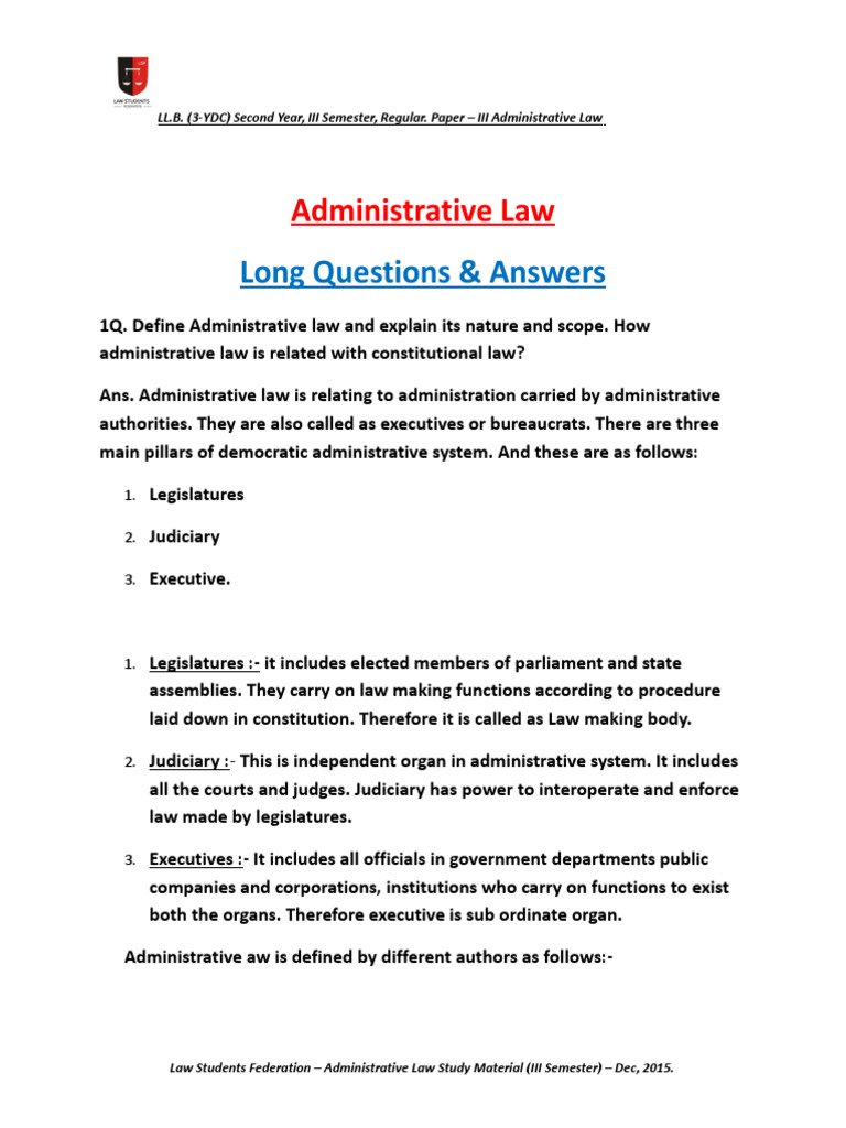 Overview of Administrative Law Principles | PDF | Separation Of Powers ...