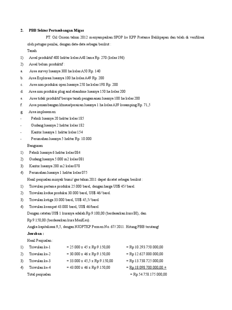 Contoh Perhitungan Pbb Pdf