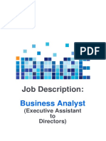 IRage - Job Description - Business Analyst - Executive Assistant To Partners - 20190221