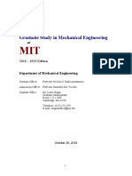 Graduate Study in Mechanical Engineering: Guide To
