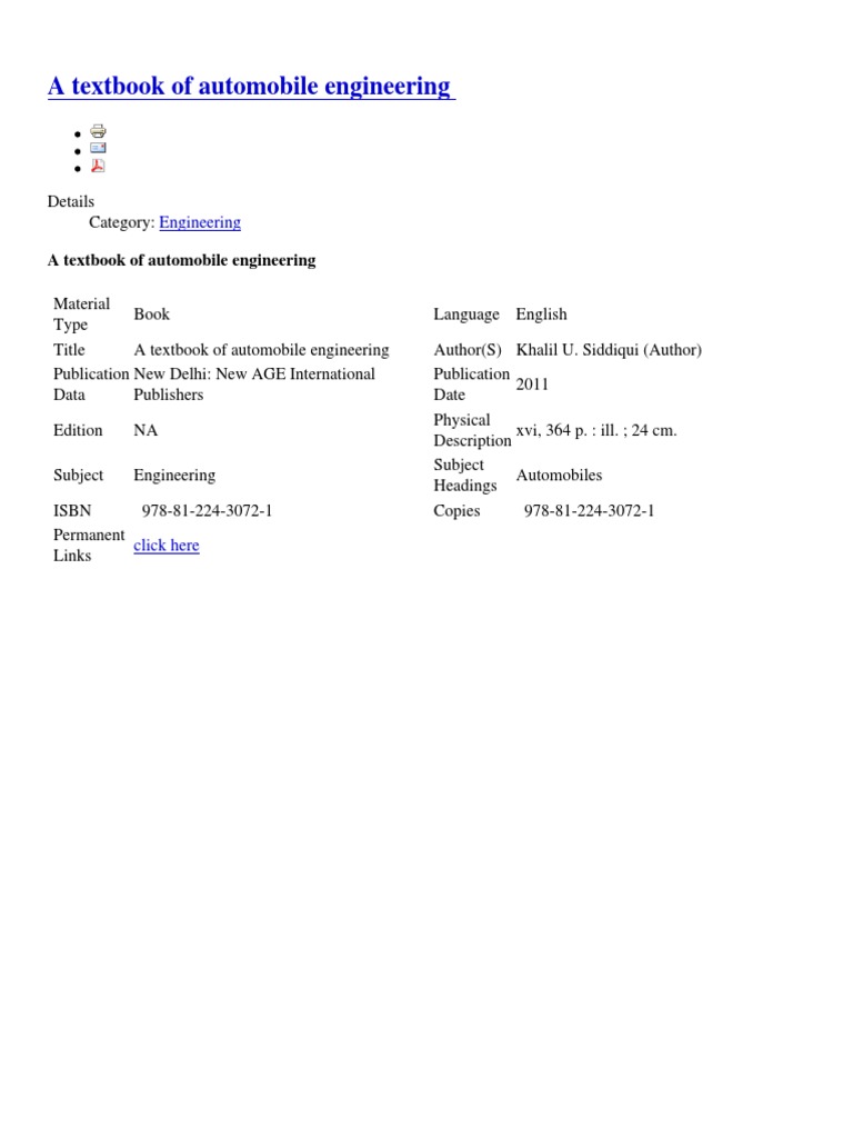 A Textbook of Automobile Engineering PDF | PDF