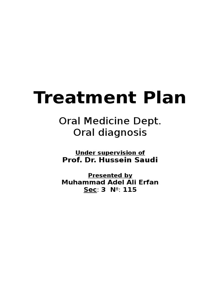 Oral Diagnosis Treatment Plan Pdf – TVHG