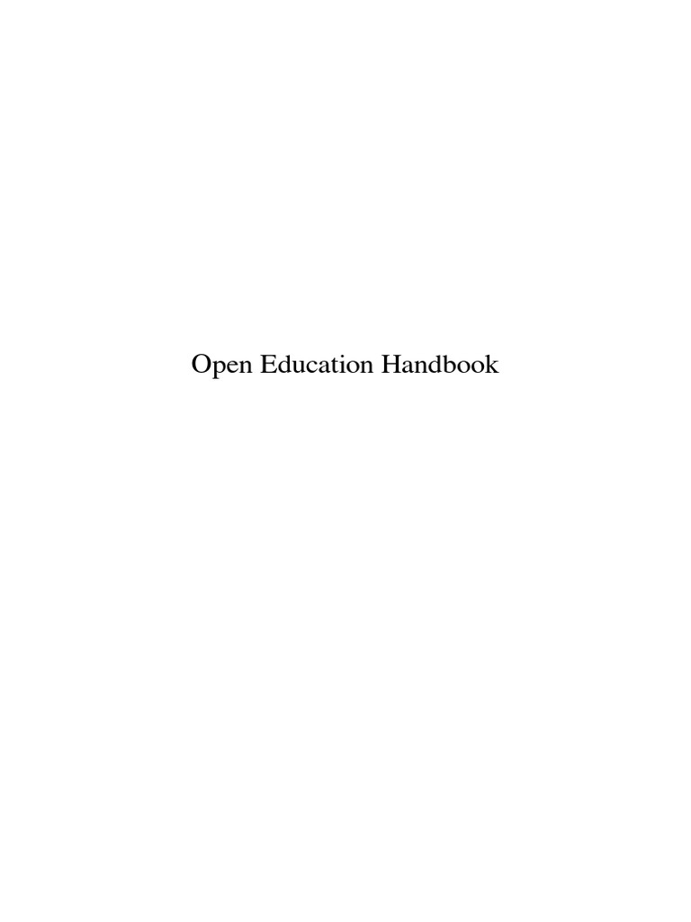 Open Education Handbook | PDF | Intellectual Works | Behavior Modification