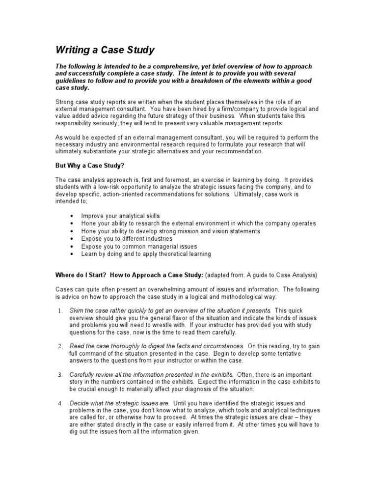 Writing a Case Study Report Swot Analysis Strategic Management