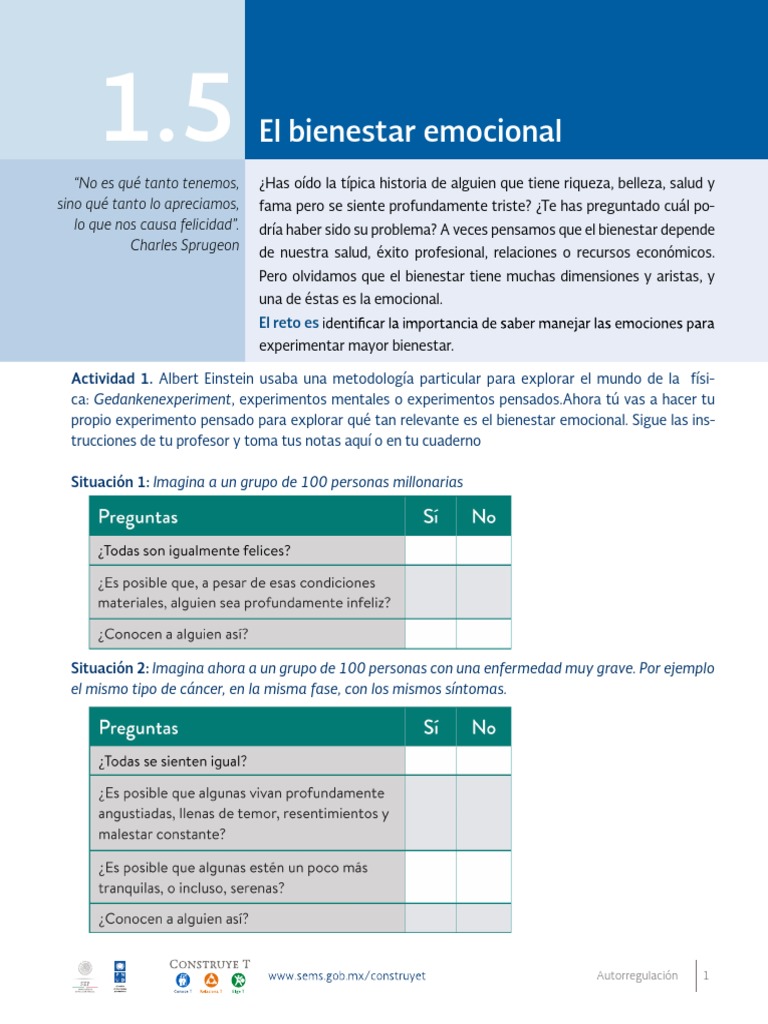 Dimensiones del bienestar emocional | PDF | Bienestar | Las emociones