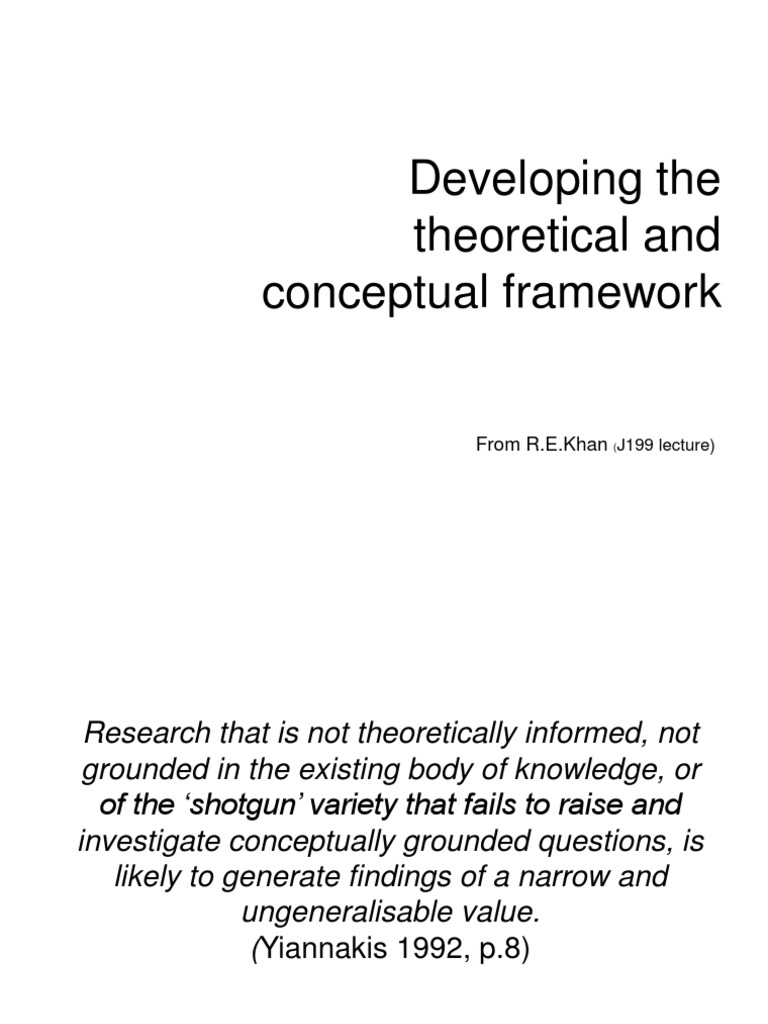 Developing Theoretical and Conceptual Frameworks | PDF | Conceptual ...