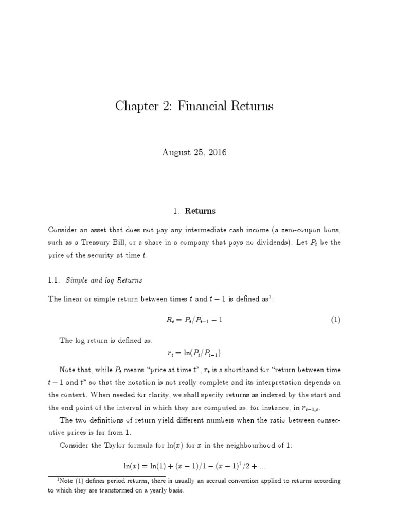 Understanding Financial Returns: Simple, Log, Multi-Period Returns and ...