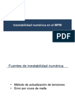 Inestabilidad Numérica en El MPM