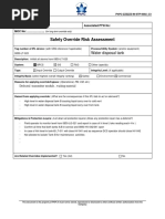Safety Override Risk Assessment: Water Disposal Tank