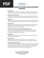 Mission Statements of Agha Khan University Hospital