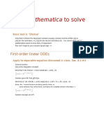 Using Mathematica To Solve Odes: First-Order Linear Odes