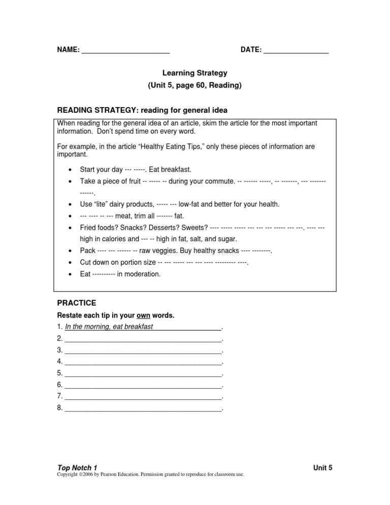 UNIT 05 P60 Reading | PDF | Self-Improvement | Wellness
