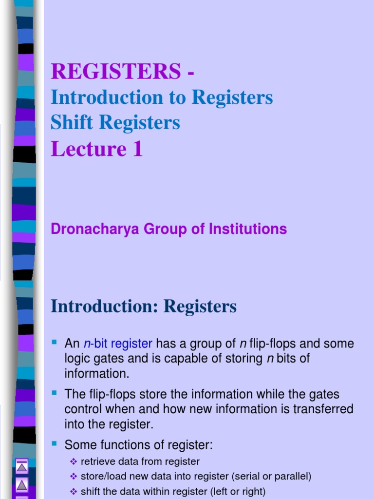 Shift Registers Overview and Applications | PDF | Logic Gate ...