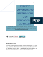 Experto Universitario Internacional en Mercados de Capitales