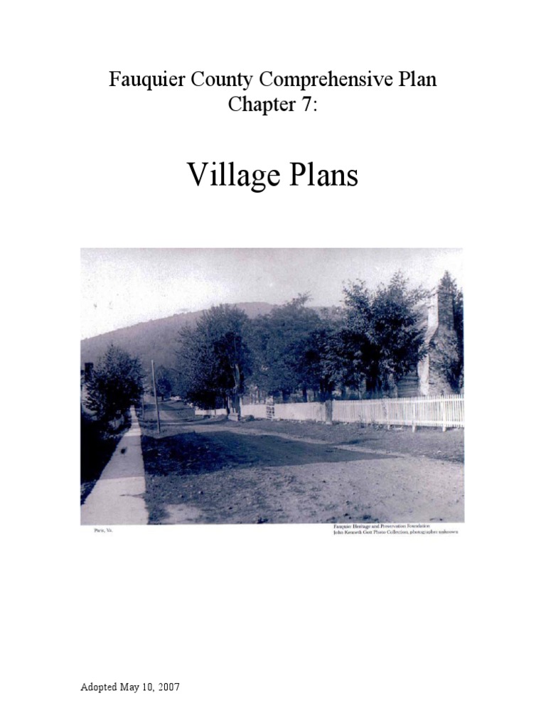 Fauquier County Village Plans PDF Economic Development Village