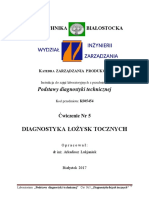 Ćwiczenie NR 5 - Diagnostyka Łożysk Tocznych