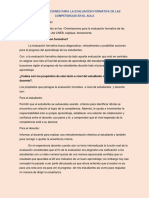 CNEB, Orientaciones Para La Evaluación Formativa de Las Competencias en El Aula