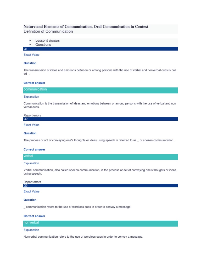 Understanding Oral Communication Skills | PDF | Nonverbal Communication ...