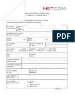 Employment Application Form Formulir Lamaran Kerja