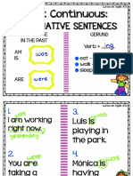 Past Continuous Affirmative and Negative Sentences for Students