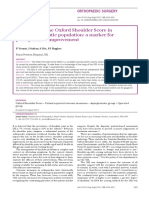 The Range of The Oxford Shoulder Score in The Asymptomatic Population: A Marker For Postoperative Improvement