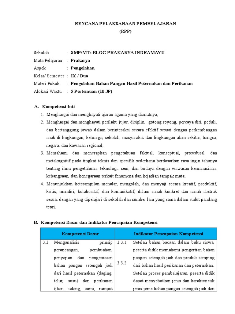 Rpp Pengolahan Semester 2 Bener