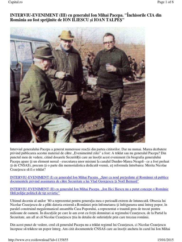 Interviu Pacepa Part3 | PDF