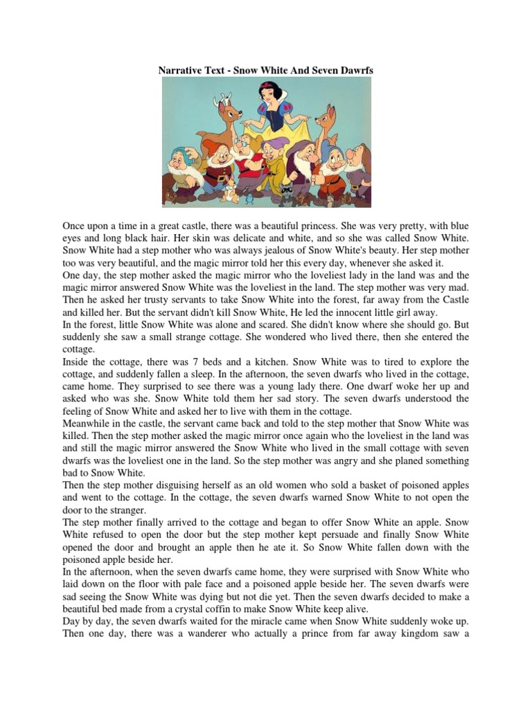 Narrative Text | PDF | Snow White | Sleeping Beauty
