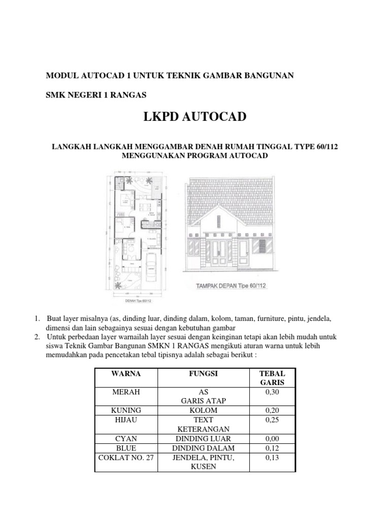 Modul Autocad 1 Untuk Teknik Gambar Bangunan Modul Autocad 1 Untuk Teknik Gambar Bangunan