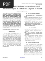 Impact of Social Media on Purchase Intention of Airline Passengers