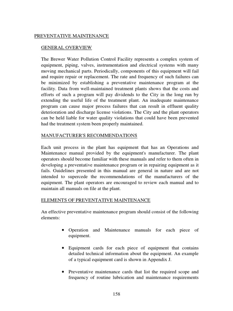 Preventive Maintenance PDF Bearing (Mechanical) Pump