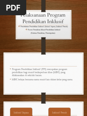Pelaksanaan Program Pendidikan Inklusif Pdf