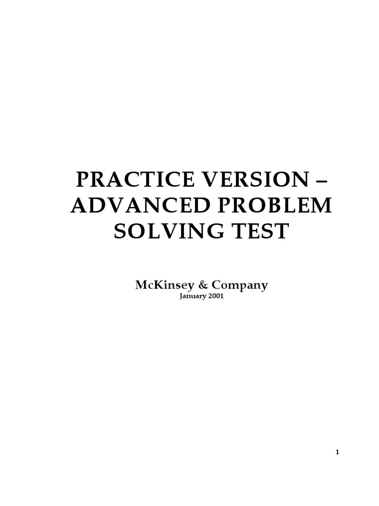 Practice Version - Advanced Problem Solving Test: Mckinsey & Company ...