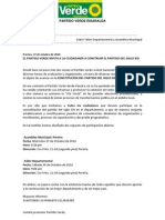 Comunicado 002 Partido Verde - Pereira