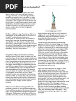 The Statue of Liberty - Nonfiction Reading Test 5: Name: Wissem ...
