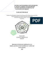 Hubungan Faktor-Faktor Risiko Osteoporosis Dengan Tingkat Risiko Osteoporosis Pada Wanita Di Dusun Pandowan Ii Galur Kulon Progo