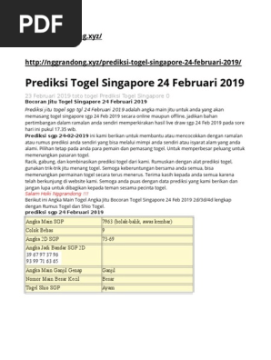 Prediksi Sgp 24 Februari 2019 Pdf