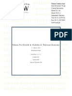 Policies For Growth & Stability of Pakistani Economy