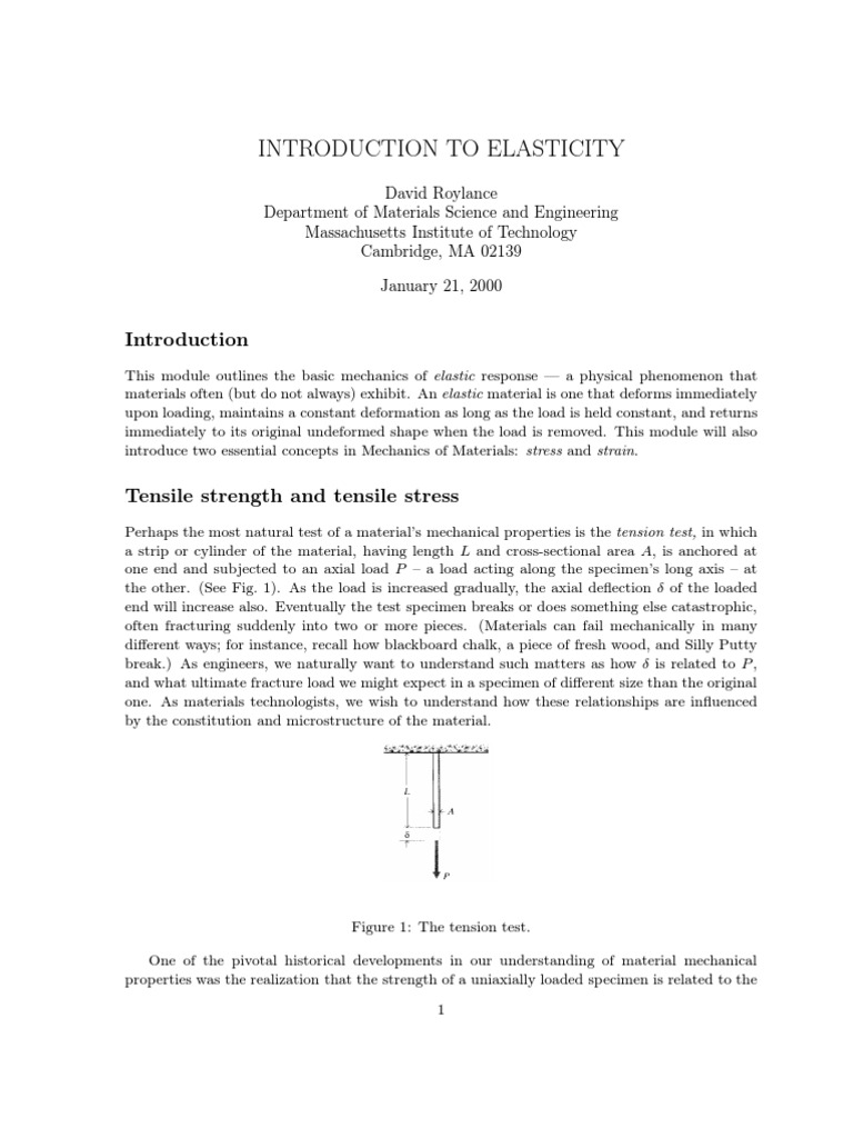 Introduction to Elasticity in Materials | PDF | Chemical Bond ...