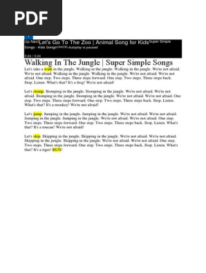 Walking In The Jungle Super Simple Songs Let S Go To The Zoo Animal Song For Kids Leisure Sports scribd