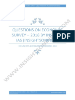 Questions On Economic Survey - 2018 by Insights Ias PDF