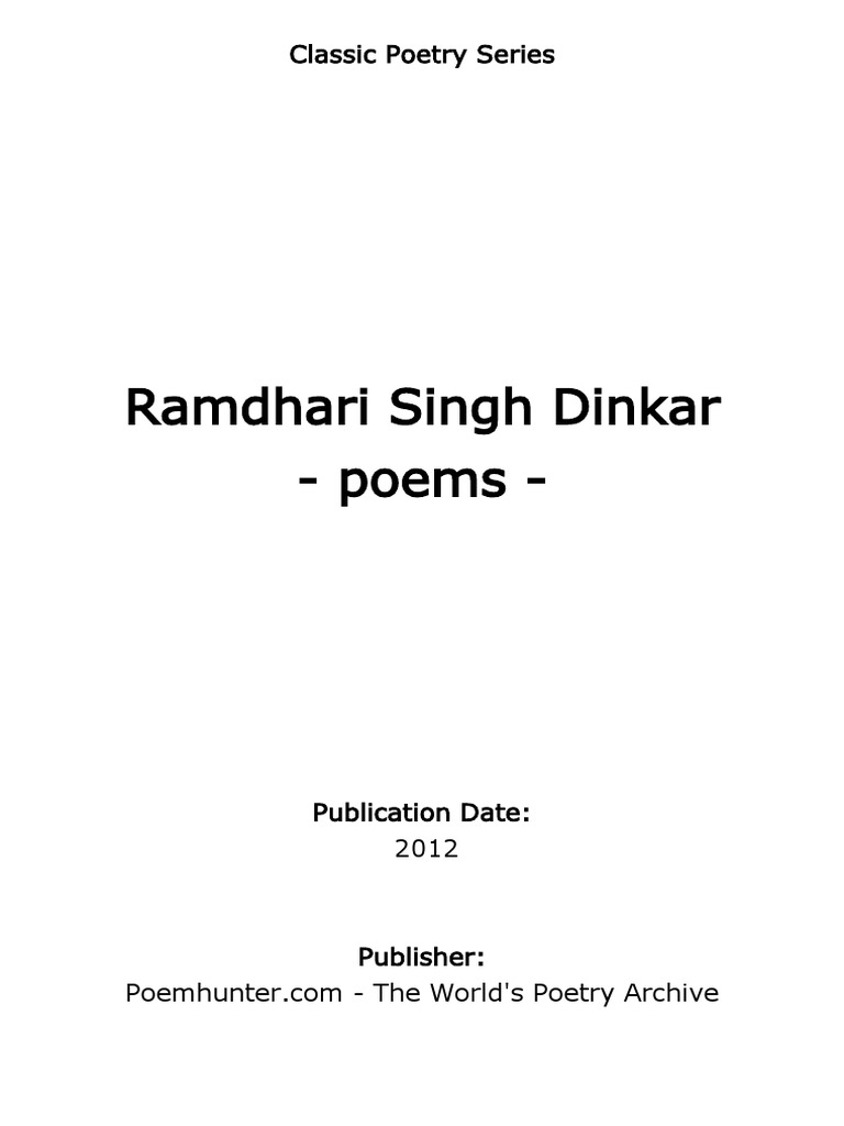 Ramdhari Singh Dinkar: Veer Rasa Poet | PDF | Indian Literature | Poetry