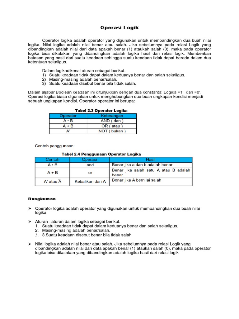 Operasi Logik