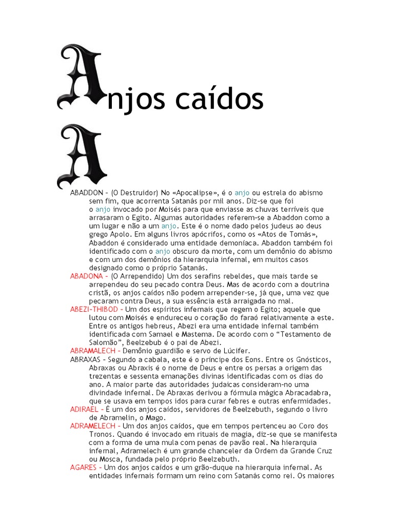 Anjos Caídos | PDF | Demônios | Anjo, image size:768x1024
